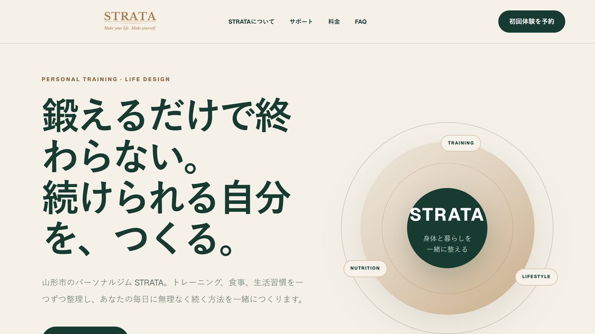 パーソナルジム STRATAの公式サイト